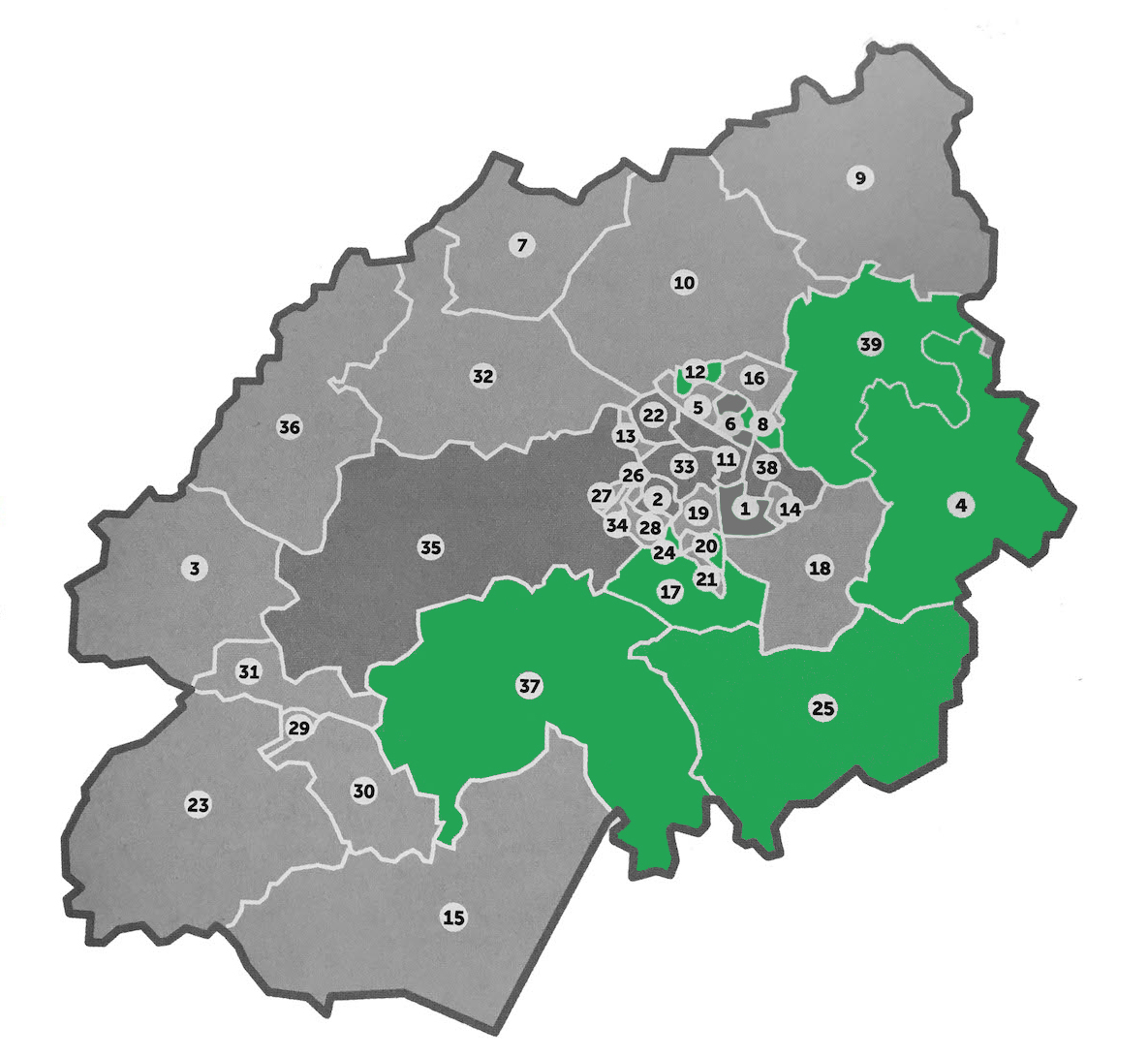 Map of Ashford Wards